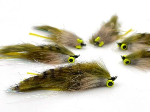 Dumbbell Eye Zonker Barbless Streamer flies